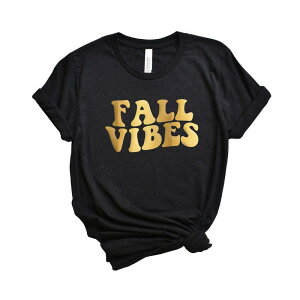 Simply Sage Market ���f�B�[�X �g�b�v�X T�V���c �v�����g �O���t�B�b�N Simply Sage Market Fall Vibes Retro Raised Print Short Sleeve Graphic Tee Black �u���b�N