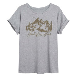 �A�j���L�����N�^�[ ���f�B�[�X �g�b�v�X T�V���c Licensed Character Juniors' Faith Over Fear Mountain Oversized Tee Heather Gray �O���[