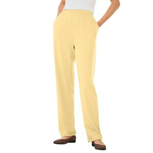 �E�[�}�� �E�B�Y�C�� ���f�B�[�X �{�g���X �J�W���A���p���c �v���X�T�C�Y �j�b�g Woman Within Plusize 7-Day Knit Straight-Leg Pull-On Pants Banana