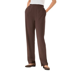 �E�[�}�� �E�B�Y�C�� ���f�B�[�X �{�g���X �J�W���A���p���c �v���X�T�C�Y �j�b�g Woman Within Plusize 7-Day Knit Straight-Leg Pull-On Pants Chocolate �`���R���[�g