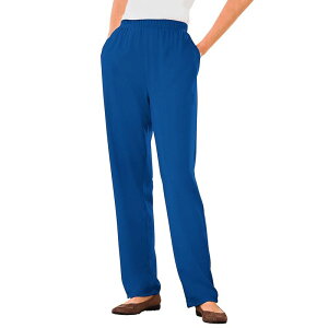 �E�[�}�� �E�B�Y�C�� ���f�B�[�X �{�g���X �J�W���A���p���c �v���X�T�C�Y �j�b�g Woman Within Plusize 7-Day Knit Straight-Leg Pull-On Pants Deep Cobalt �R�o���g
