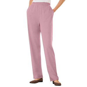 �E�[�}�� �E�B�Y�C�� ���f�B�[�X �{�g���X �J�W���A���p���c �v���X�T�C�Y �j�b�g Woman Within Plusize 7-Day Knit Straight-Leg Pull-On Pants Dusty Pink �s���N