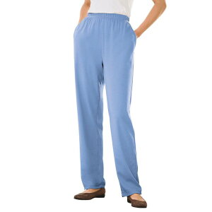 �E�[�}�� �E�B�Y�C�� ���f�B�[�X �{�g���X �J�W���A���p���c �v���X�T�C�Y �j�b�g Woman Within Plusize 7-Day Knit Straight-Leg Pull-On Pants French Blue �u���[