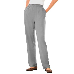 �E�[�}�� �E�B�Y�C�� ���f�B�[�X �{�g���X �J�W���A���p���c �v���X�T�C�Y �j�b�g Woman Within Plusize 7-Day Knit Straight-Leg Pull-On Pants Medium Heather Grey �O���[