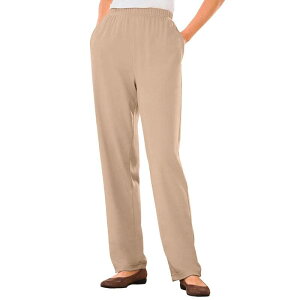 �E�[�}�� �E�B�Y�C�� ���f�B�[�X �{�g���X �J�W���A���p���c �v���X�T�C�Y �j�b�g Woman Within Plusize 7-Day Knit Straight-Leg Pull-On Pants New Khaki �J�[�L