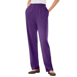 �E�[�}�� �E�B�Y�C�� ���f�B�[�X �{�g���X �J�W���A���p���c �v���X�T�C�Y �j�b�g Woman Within Plusize 7-Day Knit Straight-Leg Pull-On Pants Radiant Purple �p�[�v��