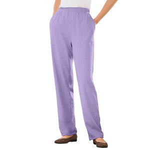 �E�[�}�� �E�B�Y�C�� ���f�B�[�X �{�g���X �J�W���A���p���c �v���X�T�C�Y �j�b�g Woman Within Plusize 7-Day Knit Straight-Leg Pull-On Pantsoft Iris