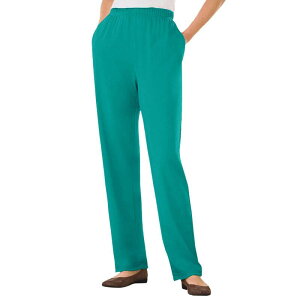 �E�[�}�� �E�B�Y�C�� ���f�B�[�X �{�g���X �J�W���A���p���c �v���X�T�C�Y �j�b�g Woman Within Plusize 7-Day Knit Straight-Leg Pull-On Pants Waterfall