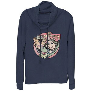 �f�B�Y�j�[ ���f�B�[�X �g�b�v�X T�V���c �v���X�T�C�Y �O���t�B�b�N Disney's The Muppets Classic Grouplusize Cowlneck Graphic Lightweight Long Sleeve Navy �l�C�r�[