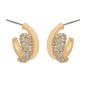 LC Lauren Conrad ���f�B�[�X �A�N�Z�T���[ �s�A�X�E�C�������O LC Lauren Conrad Gold Tone Double Hoop Earrings Clear �S�[���h