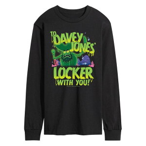 �j�R���f�I�� �����Y �g�b�v�X T�V���c �p���c �O���t�B�b�N Nickelodeon Men's The SpongeBob Movie: Search For SquarePants Davey Jones Long Sleeve Graphic Tee Black �u���b�N