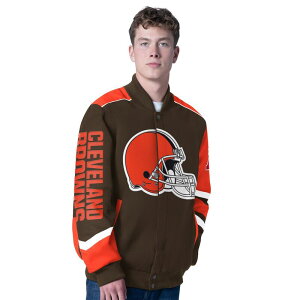 �J�[�� �o���N�X �����Y �A�E�^�[ �W���P�b�g�E�u���]�� Men's G-III Sports by Carl Banks Brown Cleveland Browns Prime Time Full-Zip Racing Jacket Brn Brown �u���E��