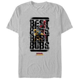 �}�[�x�� �����Y �g�b�v�X T�V���c �O���t�B�b�N Men's Marvel Deadpool And Wolverine Best Bubs Poster Graphic Tee Silver �V���o�[