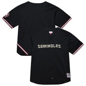 �~�b�`�F��&�l�X �����Y �g�b�v�X T�V���c �W���[�W�[ Men's Mitchell & Ness Black Florida State Seminoles On The Clock Full-Button Fashion Jersey Fsu Black �u���b�N