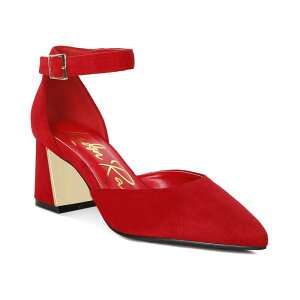 �����h�����O ���f�B�[�X �V���[�Y �p���v�X �T���_�� �g�[�� �q�[�� London Rag Rory Women's Metallic Detail Block Heel Sandals Red ���b�h