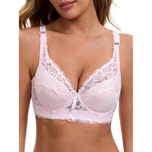 �A���O�� �P�[ ���f�B�[�X �A���_�[�E�F�A �u���W���[ ���[�X ALLEGRA K Women's Underwired Lace Adjustable Straps Push-up 3/4 Cup Bra Pink �s���N