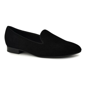 �i�C���E�F�X�g ���f�B�[�X �V���[�Y �X���b�|���E���[�t�@�[ Nine West Renold Women's Round Toe Flat Slip-On Loafers Black Suede �u���b�N