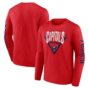 �t�@�i�e�B�N�X �����Y �g�b�v�X T�V���c �L���b�v Men's Fanatics Red Washington Capitals Headline Long Sleeve T-Shirt Cap Red ���b�h