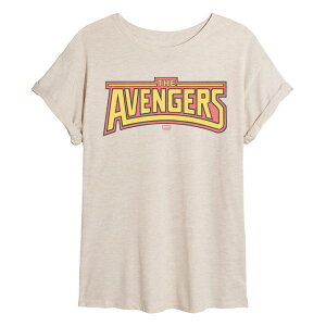 �}�[�x�� ���f�B�[�X �g�b�v�X T�V���c ���S Juniors' Marvel The Avengers Retro Logoversized Tee Beige �x�[�W��