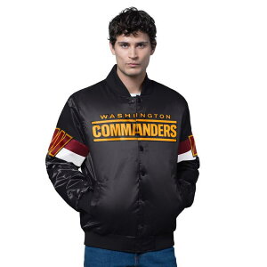 �X�^�[�^�[ �����Y �A�E�^�[ �W���P�b�g�E�u���]�� Men'starter Black Washington Commanders Triple Option Full-Snap Varsity Jacket Wft Black �u���b�N