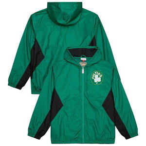 �~�b�`�F��&�l�X �����Y �A�E�^�[ �W���P�b�g�E�u���]�� Men's Mitchell & Ness Kelly Green Boston Celtics Playmaker Full-Zip Hooded Windbreaker Jacket Cel Green �O���[��