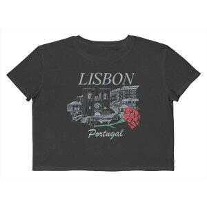 �A���u�����f�b�h ���f�B�[�X �g�b�v�X T�V���c �N���b�v�h �O���t�B�b�N Unbranded Juniors' Grayson Threads The Labelisbon Portugal Flower Cropped Graphic Tee Caviar