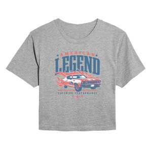 �A�j���L�����N�^�[ ���f�B�[�X �g�b�v�X T�V���c �N���b�v�h Licensed Character Juniors' American Legend Superior Performance Cropped Tee Heather Gray �O���[