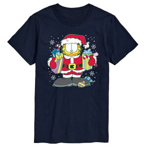 �A�j���L�����N�^�[ �����Y �g�b�v�X T�V���c �g�[�� �O���t�B�b�N Licensed Character Big & Tall Garfield Santa Garfield Graphic Tee Navy �l�C�r�[