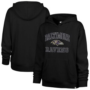 �t�H�[�e�B�Z�u���u�����h ���f�B�[�X �g�b�v�X T�V���c �p�[�J�[ 47 Brand Women's '47 Black Baltimore Ravens Clarity Naomi Pullover Hoodie Rav Black �u���b�N