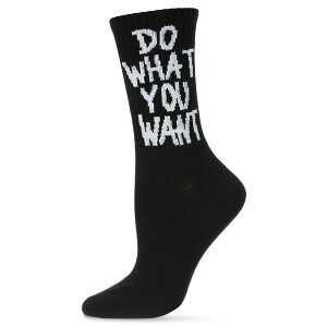 �����C ���f�B�[�X �A���_�[�E�F�A �C�� �R�b�g�� MeMoi Women's Do What You Want Cotton Blend Crew Socks Black �u���b�N