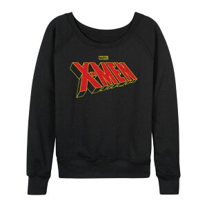 �}�[�x�� ���f�B�[�X �g�b�v�X T�V���c �p�C�� ���S Women's Marvel X-Men Logo French Terry Long Sleeve Tee Black �u���b�N