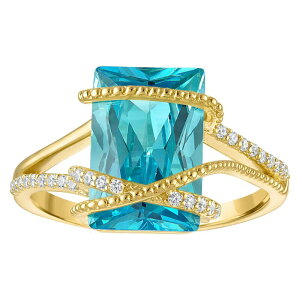 Designs by Gioelli ���f�B�[�X �A�N�Z�T���[ �����O Designs by Gioelli 14k gold Over Sterling Silver Simulated Blue Topaz Crossoveringold Tone �S�[���h