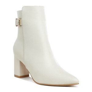 �����h�����O ���f�B�[�X �V���[�Y �u�[�c�E���C���u�[�c �q�[�� London Rag Conchos Belt Detail Women's Block Heel Boots Off White �I�t�z���C�g