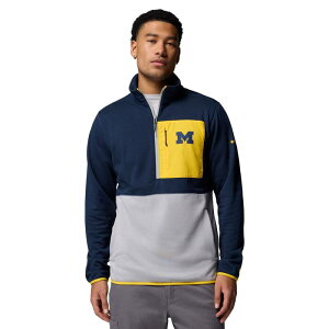 �R�����r�A �����Y �g�b�v�X T�V���c Men's Columbia Navy/Gray Michigan Wolverines Hike Omni-Wick Half-Zipullover Mic Navy �l�C�r�[