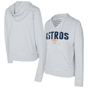 �A���u�����f�b�h ���f�B�[�X �g�b�v�X T�V���c V�l�b�N �p�[�J�[ Unbranded Women's Conceptsport White/Gray Houston Astros Liftoff Striped V-Neck Hoodie Ast White �z���C�g