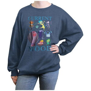 �f�B�Y�j�[ �s�N�T�[ ���f�B�[�X �g�b�v�X T�V���c �t���[�X �O���t�B�b�N Disney / Pixar's Inside Out 2 Current Mood Oversized Juniors' Graphic Fleece Blue Heather �w�U�[