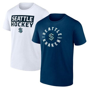 �t�@�i�e�B�N�X �����Y �g�b�v�X T�V���c �g�[�� Men's Fanaticseattle Kraken Big & Tall 2-Pack T-Shirt Set Krk Navy �l�C�r�[