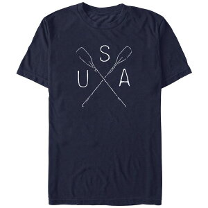 �A�j���L�����N�^�[ �����Y �g�b�v�X T�V���c �O���t�B�b�N Licensed Character Men's USA Crossed Paddles Graphic Tee Navy �l�C�r�[