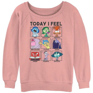 �f�B�Y�j�[ �s�N�T�[ ���f�B�[�X �g�b�v�X T�V���c �p�C�� �O���t�B�b�N Disney / Pixar's Inside Out 2 Today I Feel Juniors' Graphic Slouchy Terry Desert Pink �s���N