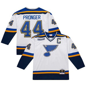 �~�b�`�F��&�l�X �����Y �g�b�v�X T�V���c �W���[�W�[ Mitchell & Ness Men's Chris Pronger White St. Louis Blues 1999-00 Power Play Jersey Blu White �z���C�g