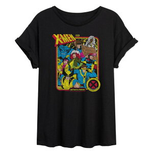 �}�[�x�� ���f�B�[�X �g�b�v�X T�V���c Juniors' Marvel X-Men Mutant & Proud Oversized Tee Black �u���b�N