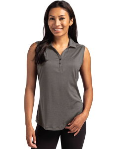 �J�b�^�[�A���h�o�b�N ���f�B�[�X �g�b�v�X T�V���c �|���V���c �m�[�X���[�u Cutter & Buck Forge Recycled Womensleeveless Polo Dark Black Heather �u���b�N