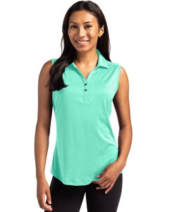 �J�b�^�[�A���h�o�b�N ���f�B�[�X �g�b�v�X T�V���c �|���V���c �m�[�X���[�u Cutter & Buck Forge Recycled Womensleeveless Polo Fresh Mint Heather �w�U�[