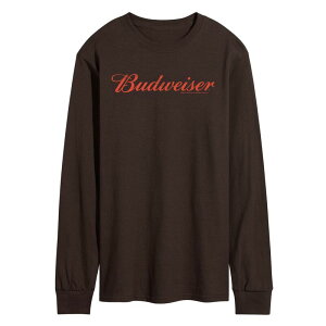�A�j���L�����N�^�[ �����Y �g�b�v�X T�V���c ���S �O���t�B�b�N Licensed Character Men's Budweiser Logo Long Sleeve Graphic Tee Dark Brown �u���E��