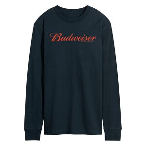 �A�j���L�����N�^�[ �����Y �g�b�v�X T�V���c ���S �O���t�B�b�N Licensed Character Men's Budweiser Logo Long Sleeve Graphic Tee Navy �l�C�r�[