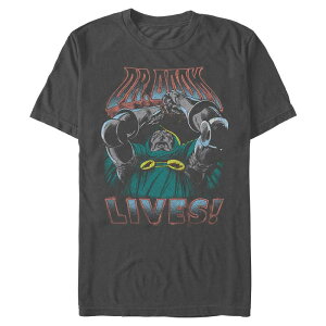 �}�[�x�� �����Y �g�b�v�X T�V���c �O���t�B�b�N Men's Marvel Fantastic Four Dr. Doom Lives Graphic Tee Charcoal �`���R�[��