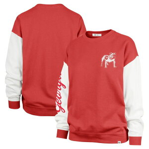 �t�H�[�e�B�Z�u���u�����h ���f�B�[�X �g�b�v�X T�V���c �X�E�F�b�g 47 Brand Women's '47 Red Georgia Bulldogs Double Headerise Andie Pullover Sweatshirt Uga Red ���b�h