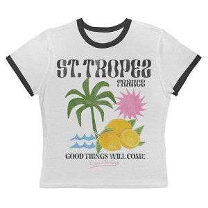 �A���u�����f�b�h ���f�B�[�X �g�b�v�X T�V���c �O���t�B�b�N Unbranded Juniors' Grayson Threads The Label St. Tropez France Good Things Will Come Graphic Ringer Baby Tee White Caviar �z���C�g