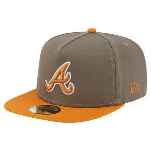 �j���[�G�� �����Y �A�N�Z�T���[ �X�q Men's New Era Olive/Orange Atlanta Braves Two-Tone Color Pack A-Frame 59FIFTY Fitted Hat Brv Multi �}���`�J���[