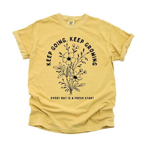 Simply Sage Market ���f�B�[�X �g�b�v�X T�V���c Simply Sage Market Keep Going Keep Growingarment Dyed Tees Mustard �}�X�^�[�h